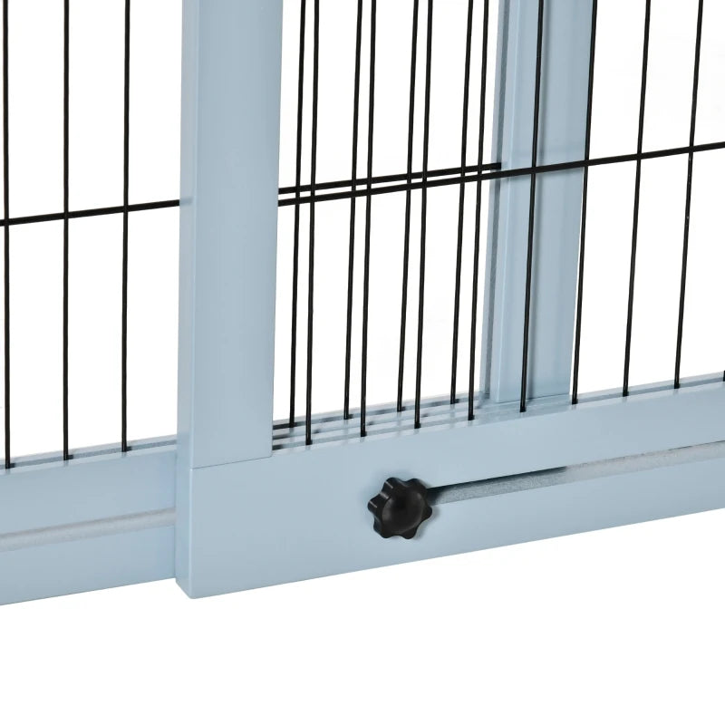 PawHut Wide Big Sliding Dog Gates w/ Adjustable Length for House Hallway Doorway, Steel Grey