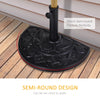 Outsunny 20 lbs Patio Market Umbrella Base Stand Resin Parasol Holder Square with Beautiful Decorative Pattern & Easy Setup, for Φ1.5", Φ1.89" Pole, for Beach, Lawn, Deck, Backyard, Garden, Bronze