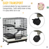 PawHut 4-tier Platform Rolling Small Animal Rabbit Cage for Hamsters, Chinchillas, & Gerbils with a Large Living Space