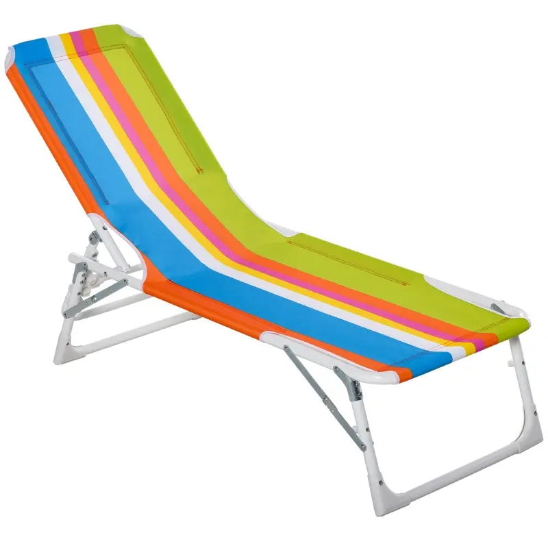 Outsunny Lightweight Chaise Lounge Chair for Kids with Foldable Function and No Assembly Required, Multi-Color