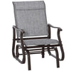 Outsunny Outdoor Swing Glider Chair, Patio Mesh Rocking Chair with Steel Frame for Backyard, Garden and Porch, White
