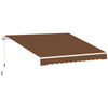 Outsunny 10' x 8' Manual Retractable Sun Shade Patio Awning - Coffee Brown