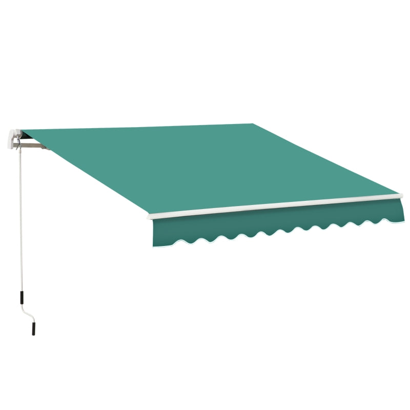 Outsunny 13' x 8' Retractable Awning, Patio Awnings, Sunshade Shelter with Manual Crank Handle, 280g/m² UV & Water-Resistant Fabric and Aluminum Frame for Deck, Balcony, Yard, Red
