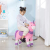 Qaba Ride-on Walking Rolling Kids Horse with Easy Rolling Wheels, Soft Huggable Body, & a Large Size for Kids 3-8 Years