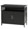 HOMCOM Kitchen Sideboard, Buffet Cabinet, Wooden Storage Console Table with 2-Level Cabinet and Open Shelf, Black