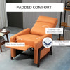 HOMCOM Manual Recliner Chair, Reclining Sofa Armchair with Footrest, Orange