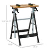 HOMCOM Work Bench Tool Stand with Adjustable Height and Angle, Carpenter Saw Table with 4 Clamps, Steel Frame, 220lbs Capacity