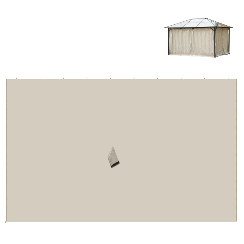 Outsunny 10' x 12' Universal Gazebo Sidewall Set with 4 Panels, Hooks/C-Rings Included for Pergolas & Cabanas, Brown