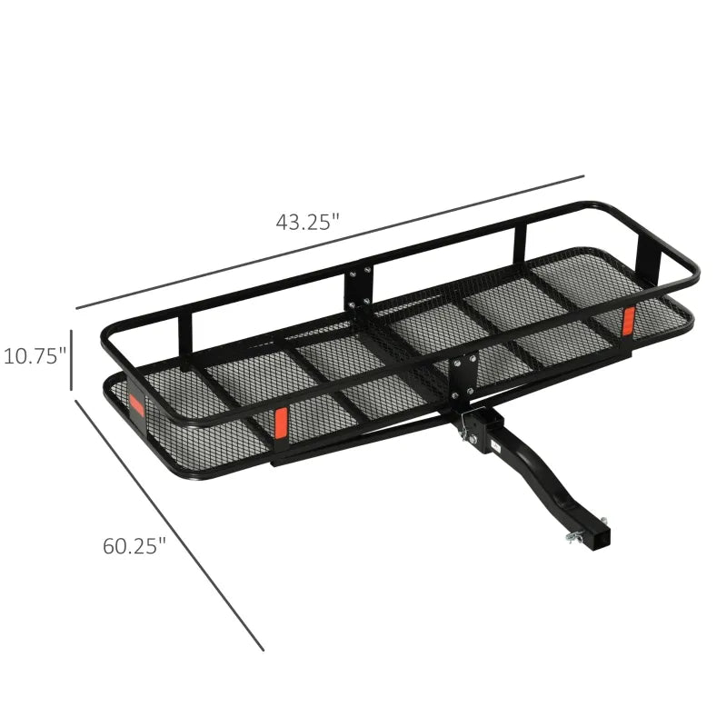 ShopEZ USA Hitch Mount Cargo Carrier, 59''x19''x5'' Folding Luggage Basket with 350 lbs Capacity Fits 2'' Receiver for Car SUV