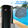 Outsunny 10.6 Gallons Solar Heated Shower with 360 Rotating Rainfall, Handheld Shower Head, Temperature Adjustment & Foot Shower, 2-Section Outdoor Shower for Backyard Poolside Beach Pool Spa, 7ft