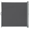 Outsunny 9.8' Retractable Folding Patio Privacy Side Awning with 50+ UV Protection, 2 Wall Brackets & Polyester, Grey