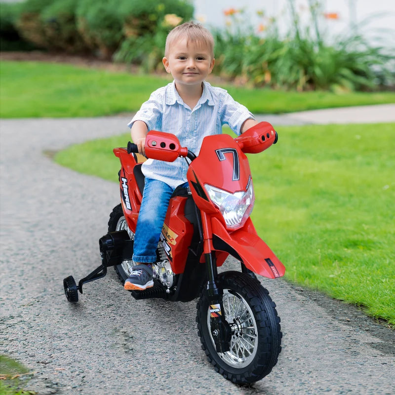 ShopEZ USA Ride-On Childrens Motorcycle w/ Real Driving Sounds & Fun Built-In Music  Red