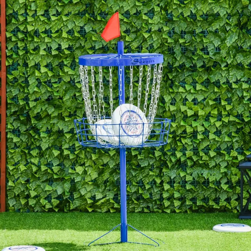 Soozier Disc Golf Target w/ High Visibility Chains, Easy Set Up & Storage for Backyard