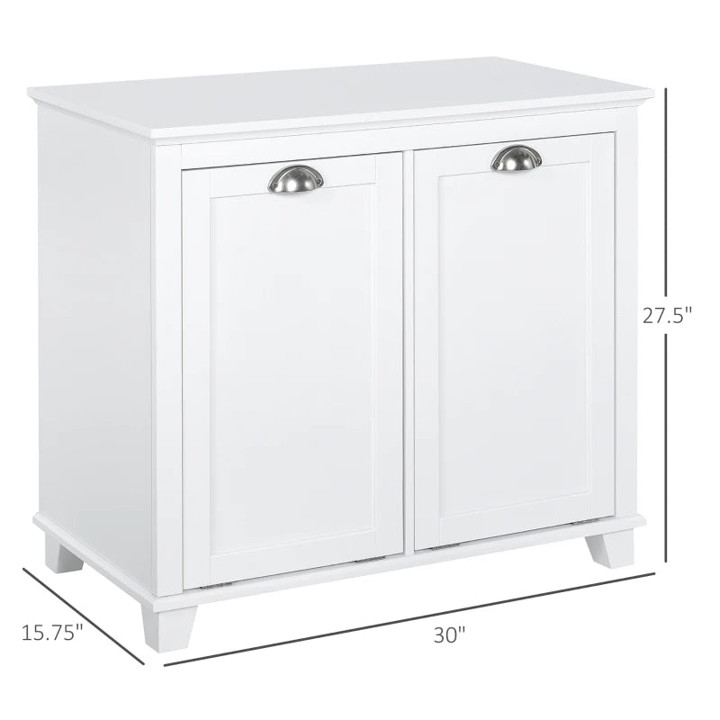 HOMCOM Tilt-Out Laundry Storage Cabinet, Bathroom Storage