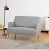 HOMCOM 48" Loveseat Sofa, Modern Love Seats Furniture, Upholstered Small Couch for Small Spaces, Grey