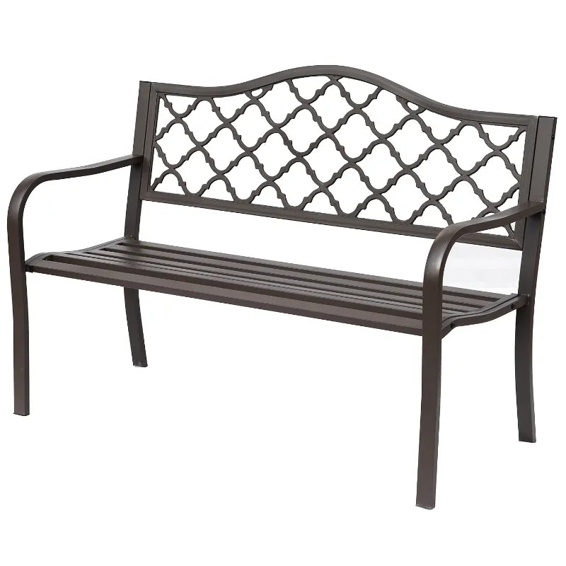 Outsunny Antique Style Cast Iron Outdoor Front Porch Bench