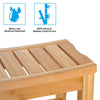 HOMCOM Long Bamboo Shower Bench Seat, 20" Wooden Spa Shower Stool with Underneath Storage Shelf Shoe Organizer