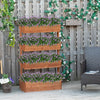 Outsunny 4-Tier Raised Garden Bed Vertical Flower Pots Rack w/ Angle Adjustable Planters