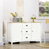 HOMCOM Buffet Cabinet with 3 Storage Drawers, Sideboard for Living Room, White