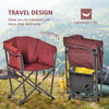 Outsunny Fully Padded Director Chair, Folding Camping Chair with Thick Padded, Side Table and Heavy Duty Frame for Camping, Picnic, Beach, Hiking, Travel, Wine Red
