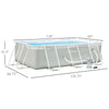 Outsunny 14' x 10' x 3' Above Ground Swimming Pool, Non-Inflatable Rectangular Steel Frame Pool with Filter Pump, Safety Ladder for 1-6 People, Brown