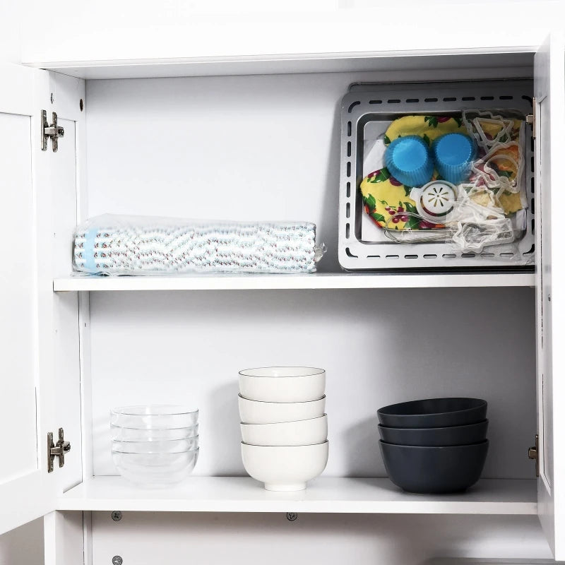 HOMCOM 71" Kitchen Pantry Storage Cabinet with Storage, White