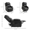 HOMCOM Living Room Power Lift Chair, PU Leather Electric Recliner Sofa Chair for Elderly with Remote Control, 3 Positions, Side Pockets, Extended Footrest, Black