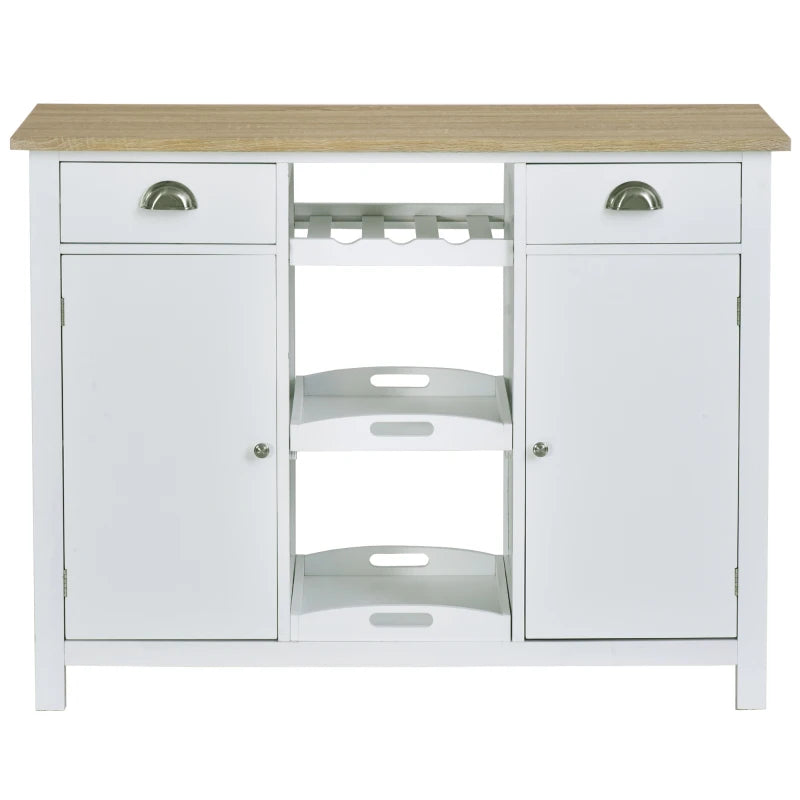 HOMCOM Storage Sideboard Cabinet with 4 Drawers and Glass Door Cupboard, Console Table for Living Room, Kitchen