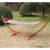 Outsunny 10' Wood Outdoor Hammock, Hammock with Stand Rainbow Bed, Heavy Duty Roman Arc Hammock for Single Person for Patio Backyard Balcony Porch, Multi Color