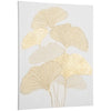 HOMCOM Hand-Painted Canvas Wall Art for Living Room Bedroom, Painting Gold Ginkgo Leaves, 39.25" x 31.5"