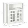 HOMCOM Kitchen Cabinet, Storage Cabinet, Sideboard Buffet Cabinet with Glass Doors for Kitchen, Living Room