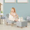 Qaba Kids Sofa Set, Toddler Chair, Sofa & Ottoman for Bedroom, Playroom, Children's Couch for 3-5 Years, Grey