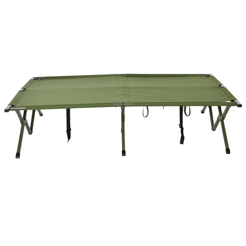 Outsunny All-in-One Folding Camping Cots for Adults, Elevated Tent with Sleeping Bag, Thick Air Mattress Pad, Portable Single Sleeping Cot Camping Bed