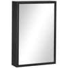 kleankin Wall-Mounted Medicine Cabinet with Mirror, Bathroom Mirror Cabinet with Single Door and Storage Shelves, Black