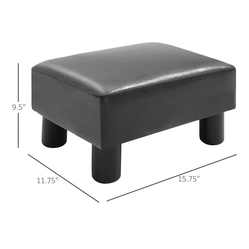 HOMCOM Modern Faux Leather Ottoman Footrest Stool Foot Rest Small Chair Seat Sofa Couch-2