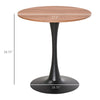 HOMCOM Modern Round Dining Table with Spacious Tabletop and Metal Base for Kitchen or Dining Room, Natural Wood