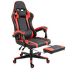 Vinsetto Office Gaming Chair Leather Covered Racing Style Reclining Back and Adjustable Height with Lumbar Support and Extensible Footrest - Red