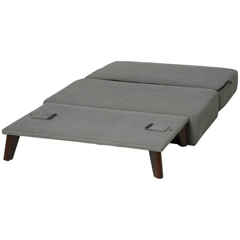 HOMCOM Folding Ottoman Sleeper, Convertible Fabric Bed, Grey