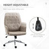 Vinsetto Modern Mid-Back Tufted Linen Home Office Desk Chair with Adjustable Height, Swivel Adjustable Task Chair with Padded Armrests, Dark Grey