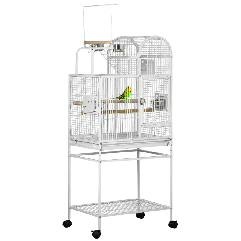 PawHut 76" Portable Metal Covered Canopy Aviary Flight Bird Cage with Storage