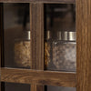 HOMCOM Sideboard Buffet Cabinet, Glass Door Kitchen Cabinet, Coffee Bar Cabinet with Storage Drawers & Adjustable Shelves for Living Room, Dark Walnut