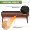 Outsunny Raised Garden Bed Wood Elevated Garden Plant Bed w/ Growing Space & Great Breathability, Brown