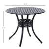 Outsunny 36" Square Patio Table with 2" Dia Umbrella Hole, Cast Aluminum Outdoor Dining Table, Outdoor Bistro Table for Garden, Backyard, Porch, Black