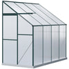 Outsunny Walk-In Garden Greenhouse Aluminum Polycarbonate with Roof Vent for Plants Herbs Vegetables 8' x 4' x 7' Green