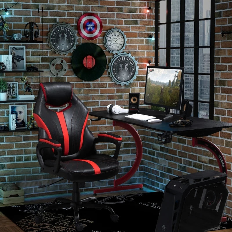Vinsetto eSports Design Gaming Chair with Adjustable Height, Thick Padded Seat and Wheels-1
