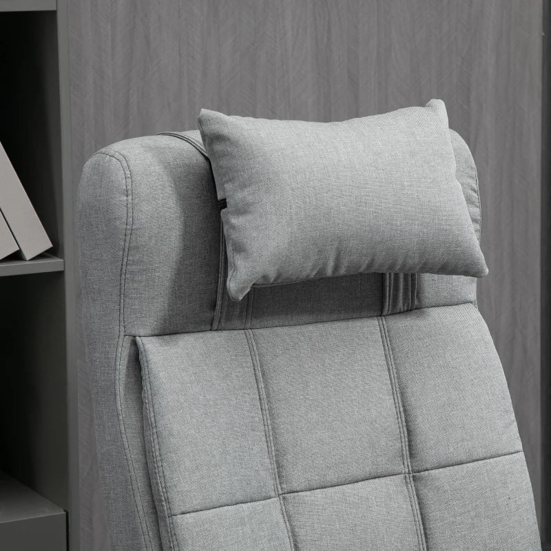 Vinsetto Reclining Office Chair Rolling Swivel Chair Footrest Linen-Feel, Dark Grey