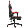 Vinsetto Office Gaming Chair Leather Covered Racing Style Reclining Back and Adjustable Height with Lumbar Support and Extensible Footrest - Red