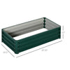 Outsunny 4' x 2' x 1' Galvanized Raised Garden Bed, Metal Planter Box Raised Bed for Vegetables, Flowers, Plants and Herbs, Green
