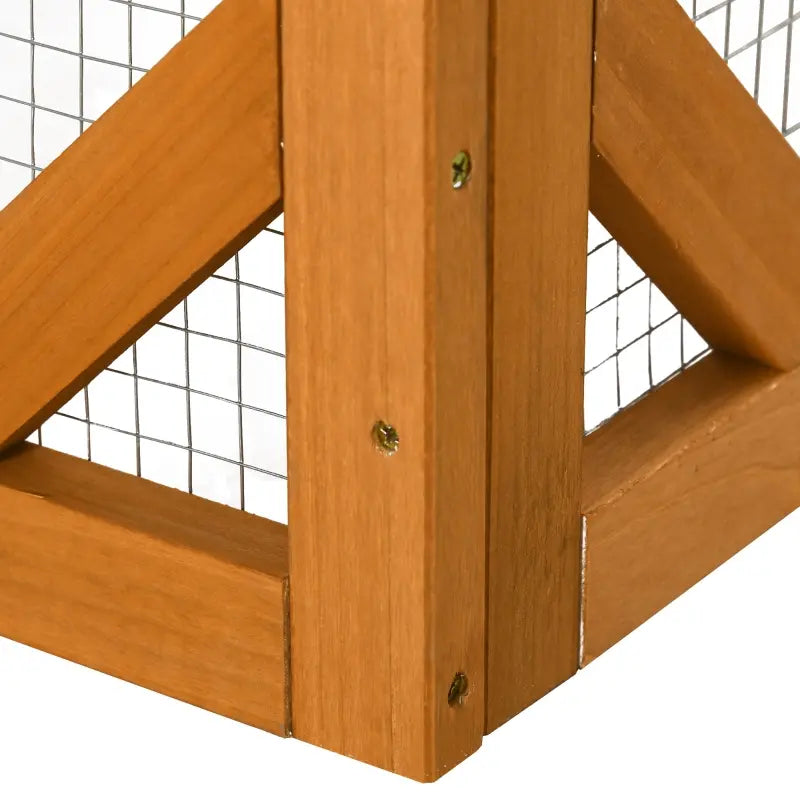 PawHut Wooden Outdoor Cat House Catio Kitten Enclosure Indoor Cage with Asphalt Roof, Multi-Level Platforms and Large Enter Door - 71"L, Orange