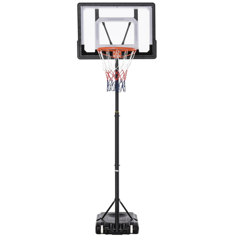 Soozier Basketball Hoop Freestanding Height Adjustable Stand with Backboard Wheels for Teens and Adults - Black